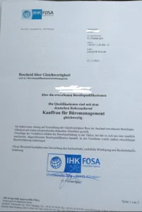 Ofis Elemanı Denklik Belgesi